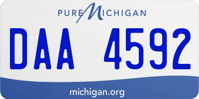 MI license plate DAA4592