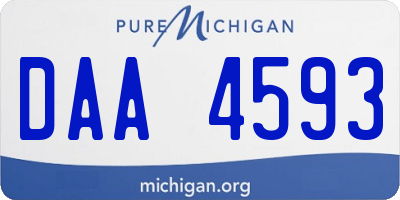 MI license plate DAA4593