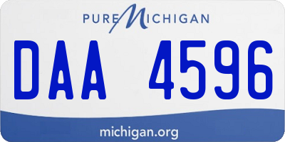 MI license plate DAA4596