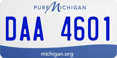 MI license plate DAA4601