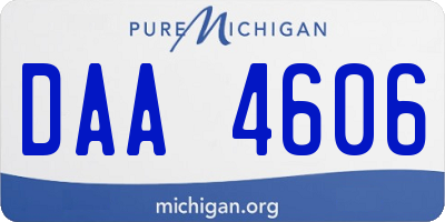 MI license plate DAA4606