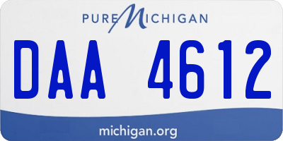 MI license plate DAA4612