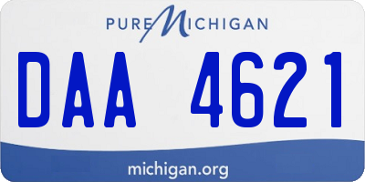 MI license plate DAA4621