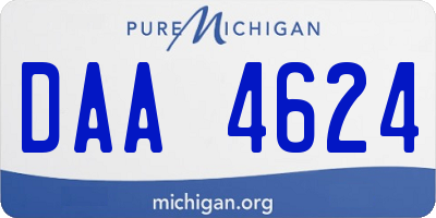 MI license plate DAA4624