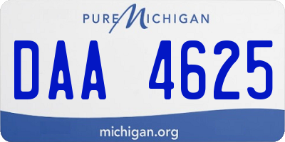 MI license plate DAA4625