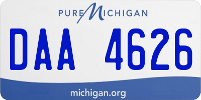 MI license plate DAA4626
