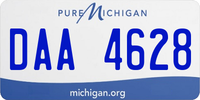 MI license plate DAA4628