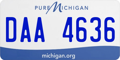 MI license plate DAA4636