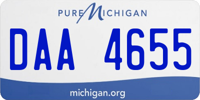 MI license plate DAA4655