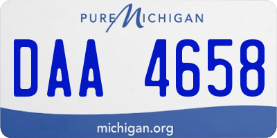 MI license plate DAA4658