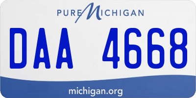 MI license plate DAA4668