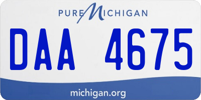 MI license plate DAA4675