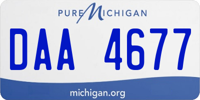 MI license plate DAA4677