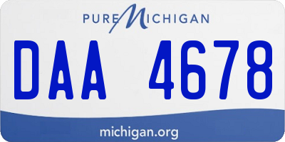 MI license plate DAA4678