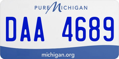 MI license plate DAA4689