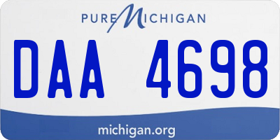 MI license plate DAA4698