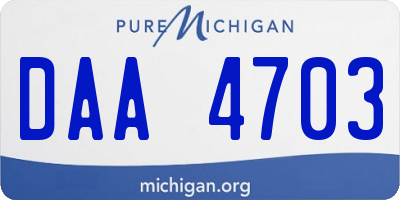MI license plate DAA4703