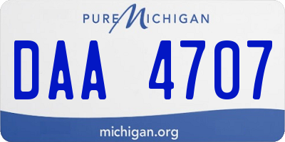 MI license plate DAA4707