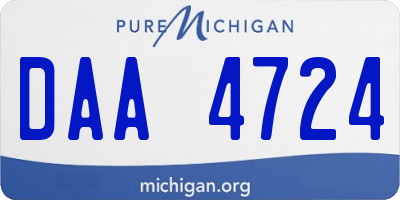 MI license plate DAA4724