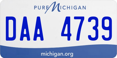 MI license plate DAA4739
