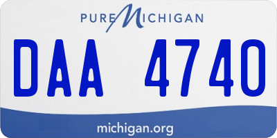MI license plate DAA4740