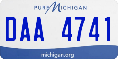 MI license plate DAA4741
