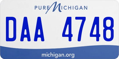MI license plate DAA4748