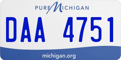 MI license plate DAA4751