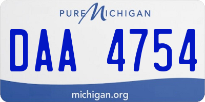 MI license plate DAA4754