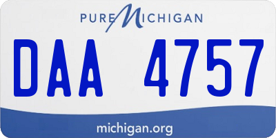 MI license plate DAA4757