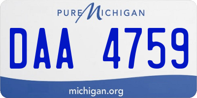 MI license plate DAA4759