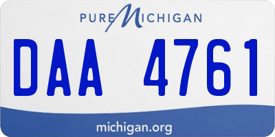 MI license plate DAA4761