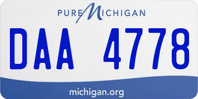 MI license plate DAA4778