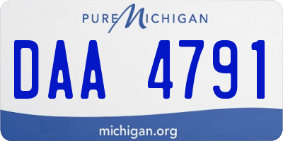 MI license plate DAA4791