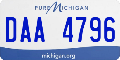 MI license plate DAA4796