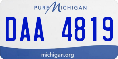 MI license plate DAA4819