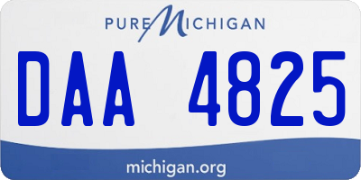 MI license plate DAA4825