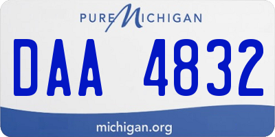 MI license plate DAA4832