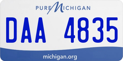 MI license plate DAA4835