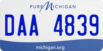 MI license plate DAA4839