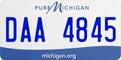 MI license plate DAA4845
