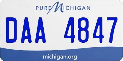 MI license plate DAA4847