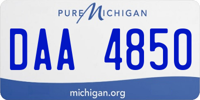 MI license plate DAA4850