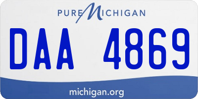 MI license plate DAA4869
