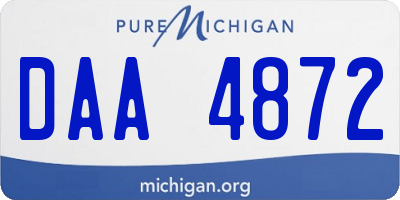 MI license plate DAA4872