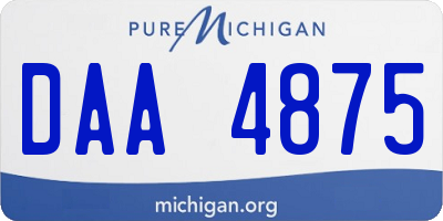 MI license plate DAA4875