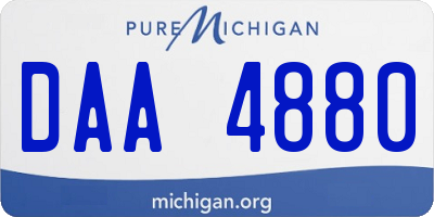 MI license plate DAA4880