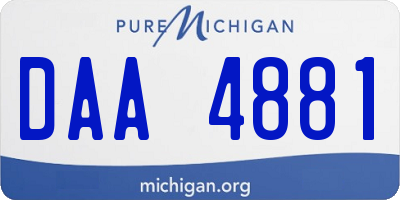 MI license plate DAA4881