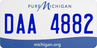 MI license plate DAA4882
