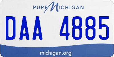MI license plate DAA4885